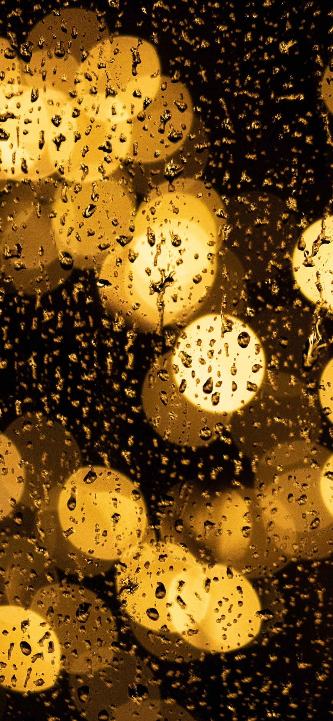 Обои боке, желтый, узор, дизайн, ночь в разрешении 1125x2436