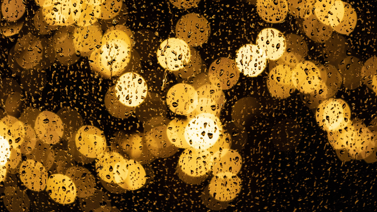 Обои боке, желтый, узор, дизайн, ночь в разрешении 1280x720