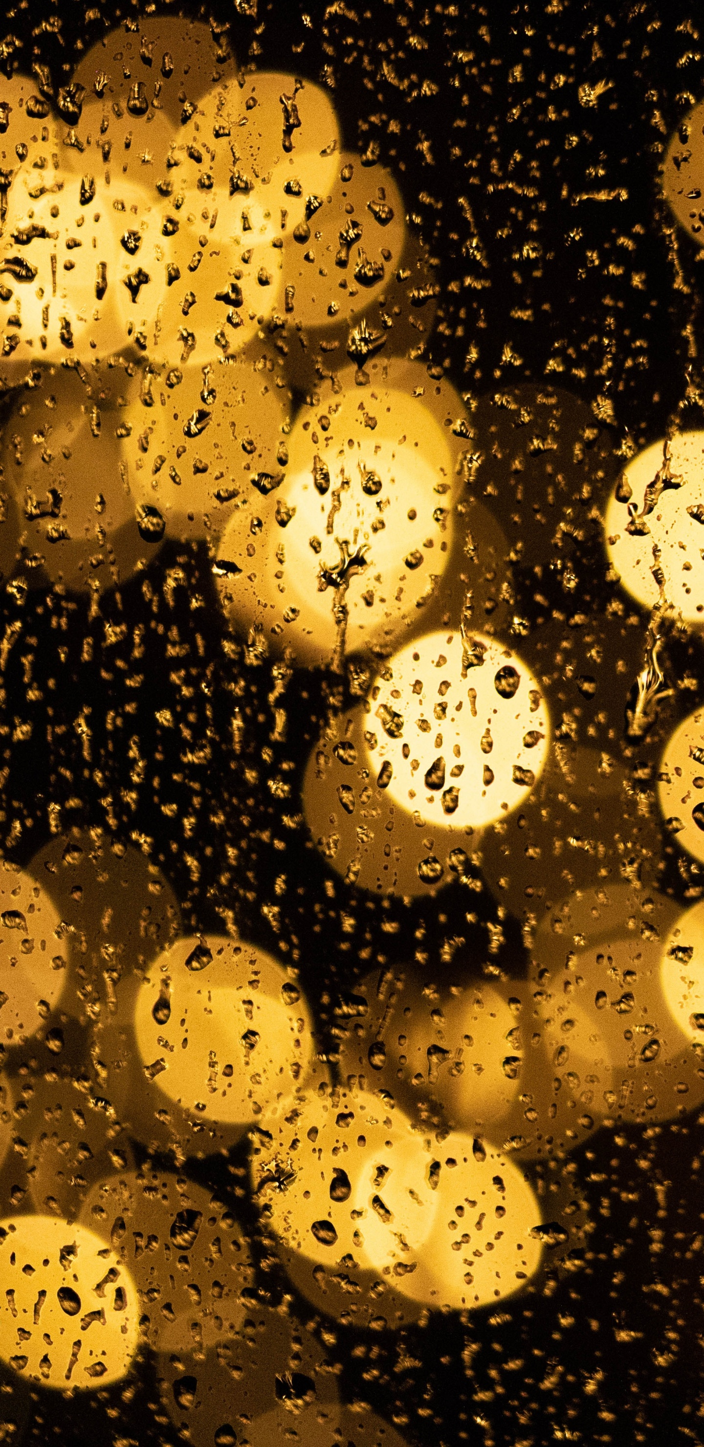 Обои боке, желтый, узор, дизайн, ночь в разрешении 1440x2960