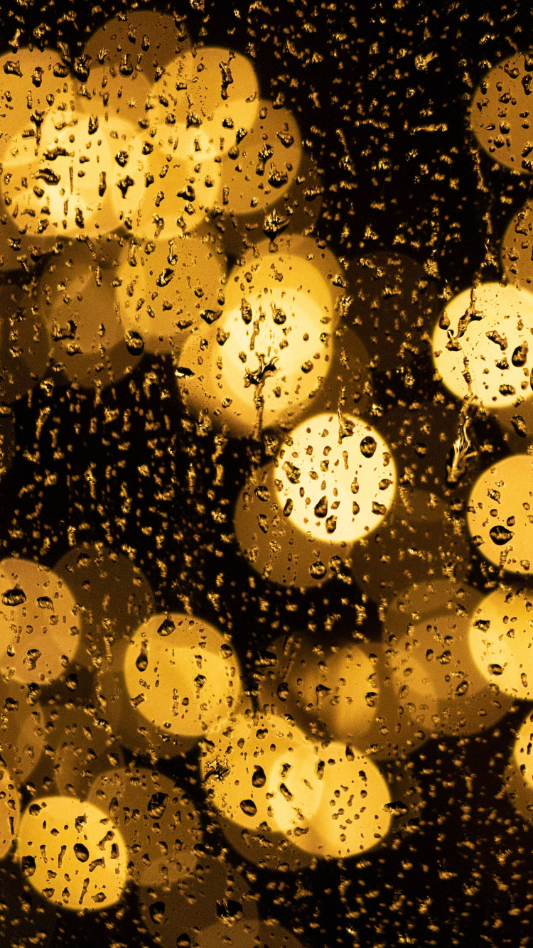 Обои боке, желтый, узор, дизайн, ночь в разрешении 750x1334