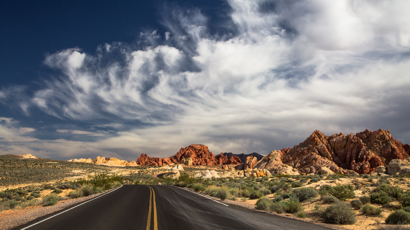 Обои долина огней лас вегас, Лас Вегас, Мохаве, йосемити, гора в разрешении 1366x768