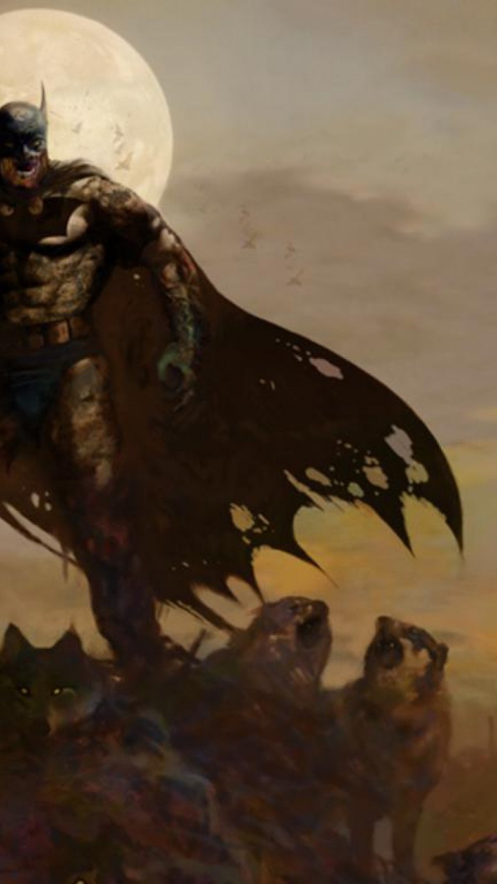 Обои Бэтмен, Джокер, комиксы dc, арт, живопись в разрешении 720x1280