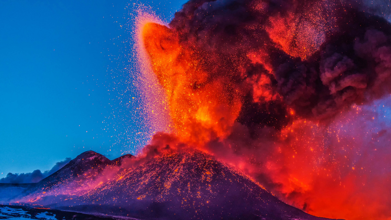 Обои вулкан, лава, щитовой вулкан, стратовулкан, купол лавы в разрешении 1366x768