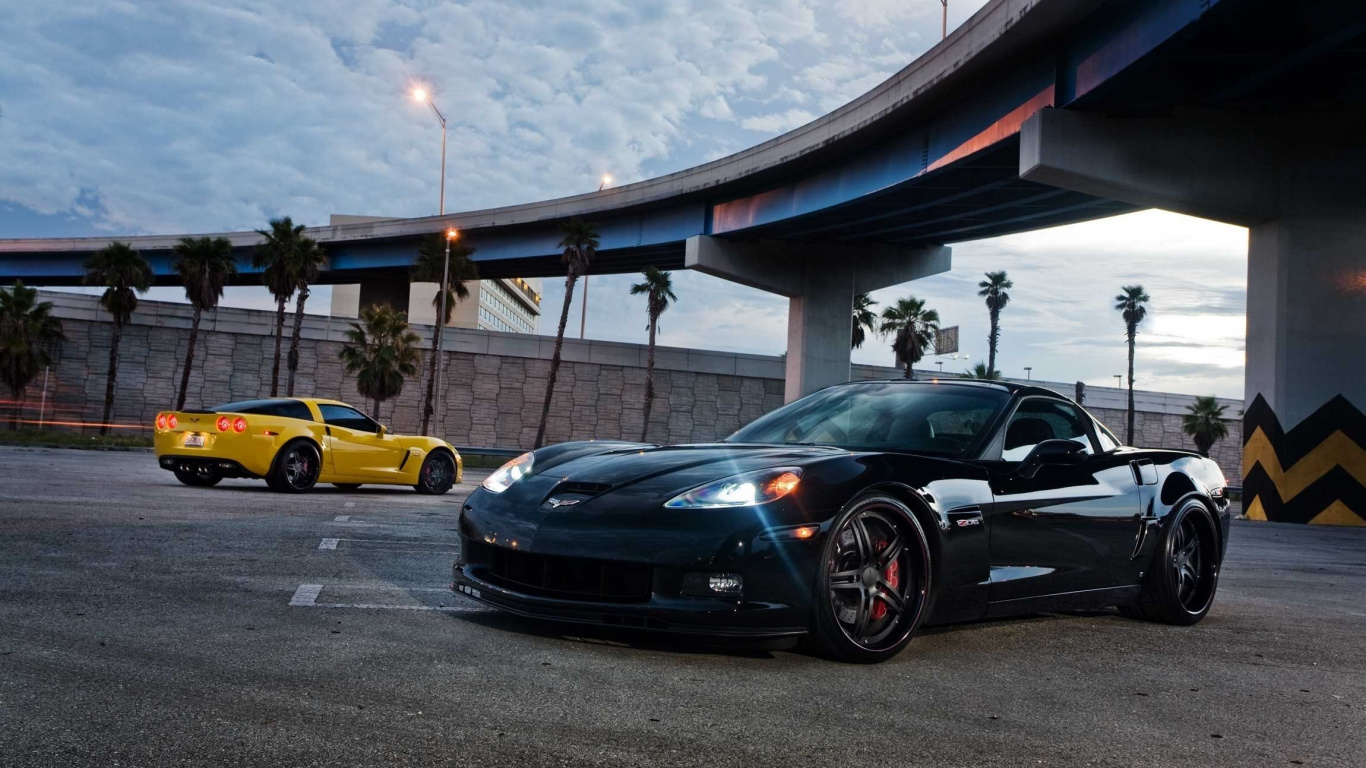 Обои Шевроле Корвет С6, Шевроле, авто, спорткар, обод в разрешении 1366x768