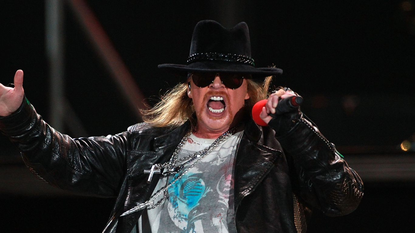 Обои Guns N Roses, Представление, музыкальный исполнитель, театральное искусство, пение в разрешении 1366x768
