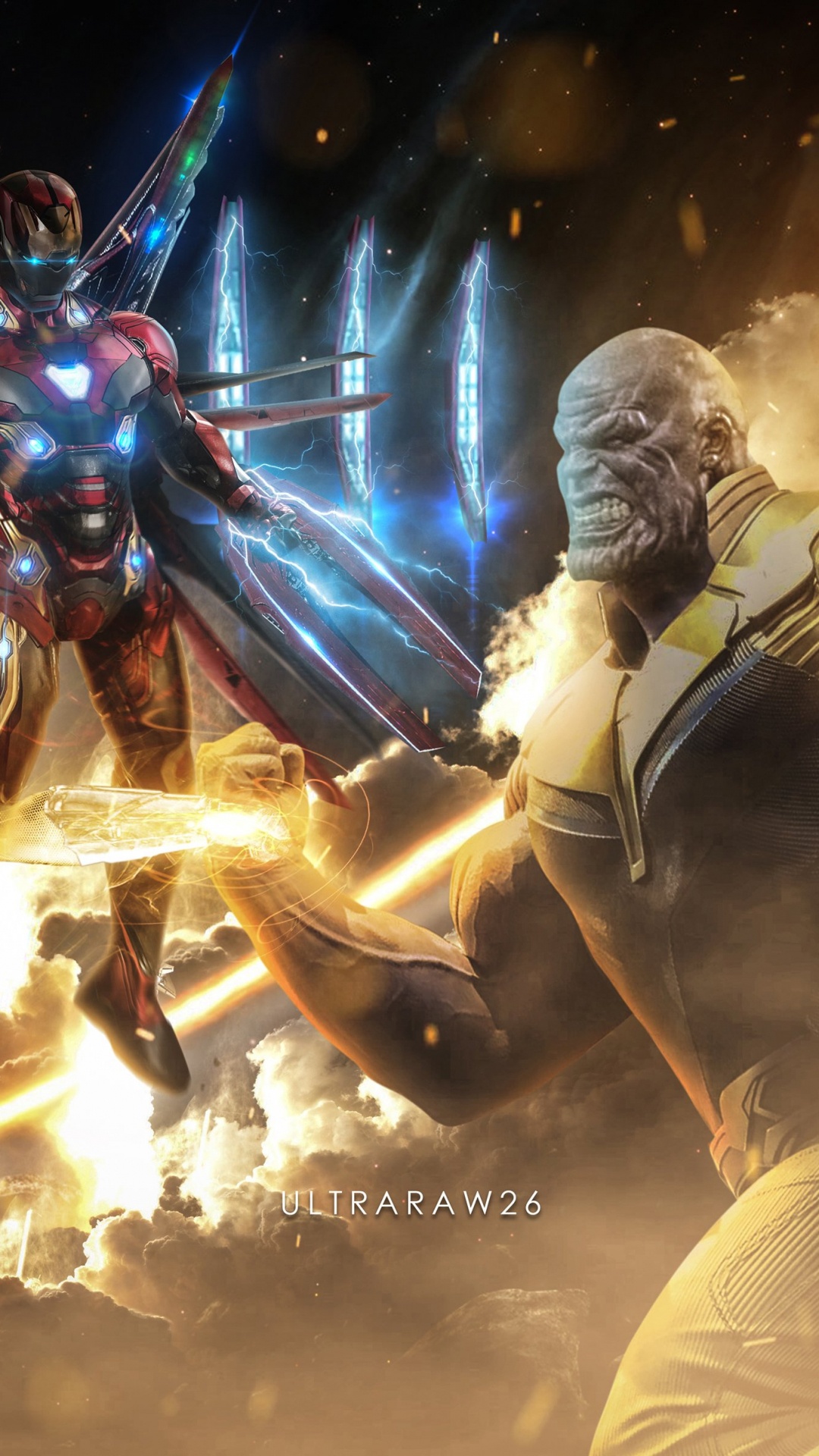 Обои Железный человек, Танос, Капитан Америка, супергерой, развлечение в разрешении 1080x1920
