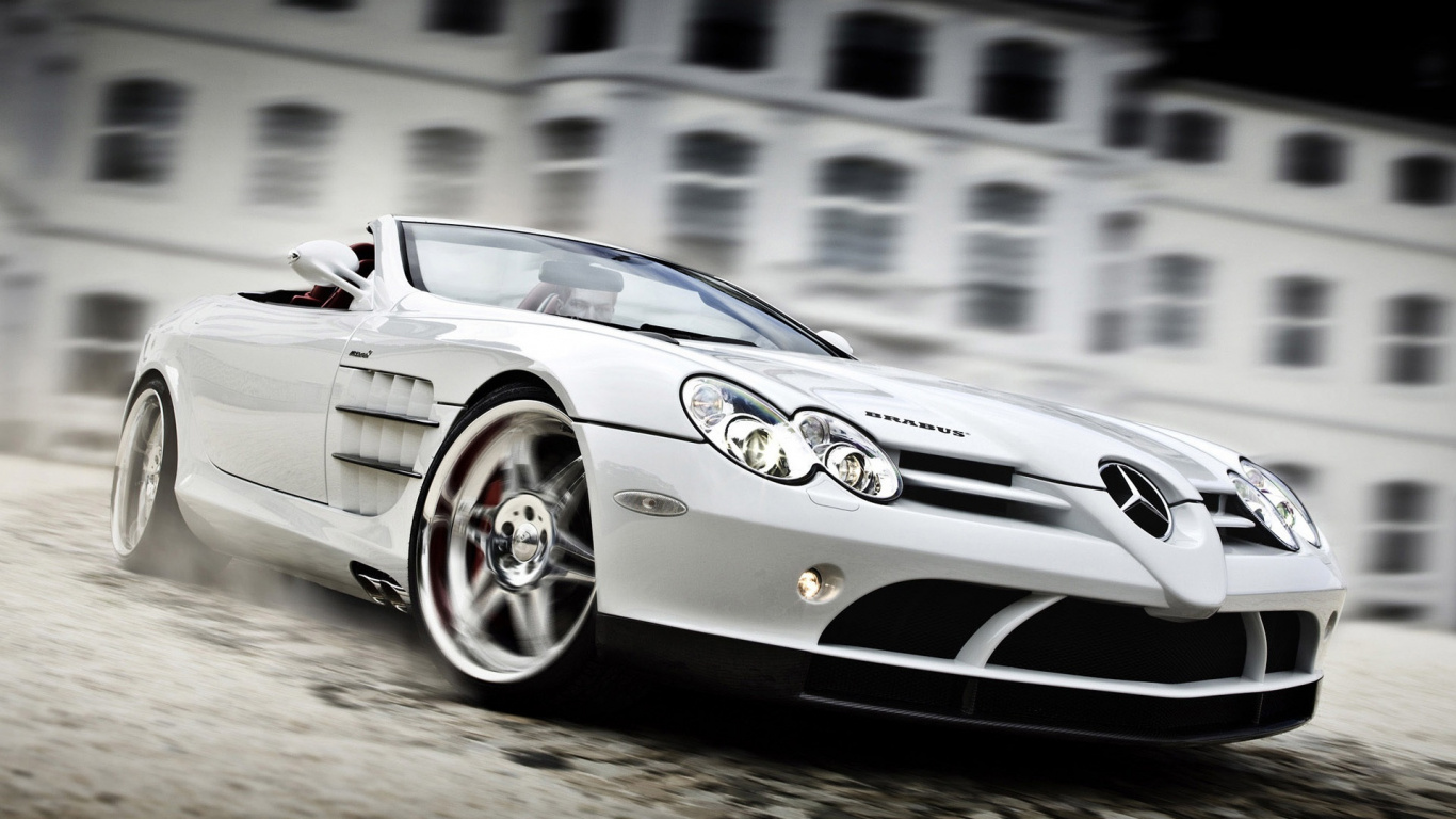 Обои Mercedes-Benz SLR McLaren, Брабус, авто, спорткар, суперкар в разрешении 1366x768