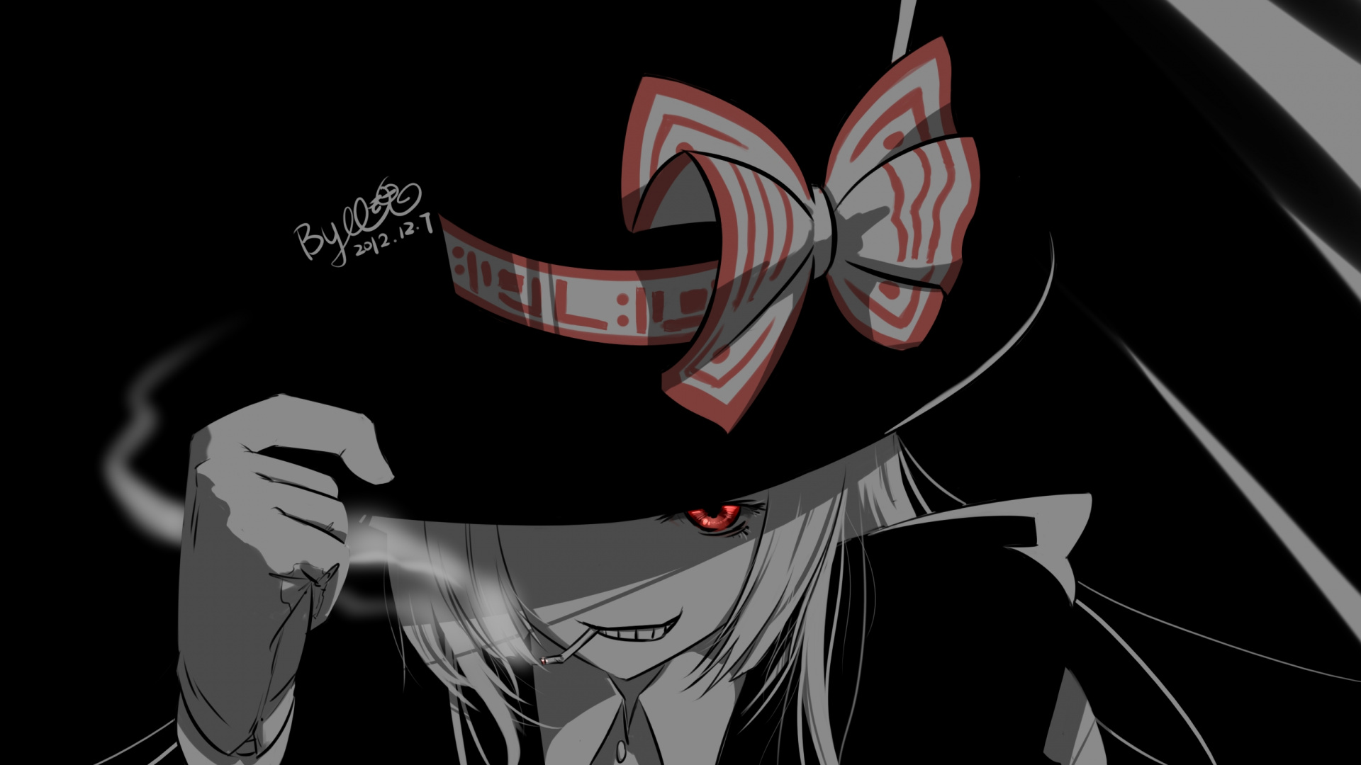 Обои безумный Шляпник, графический дизайн, арт, Baleigh, черный в разрешении 1920x1080