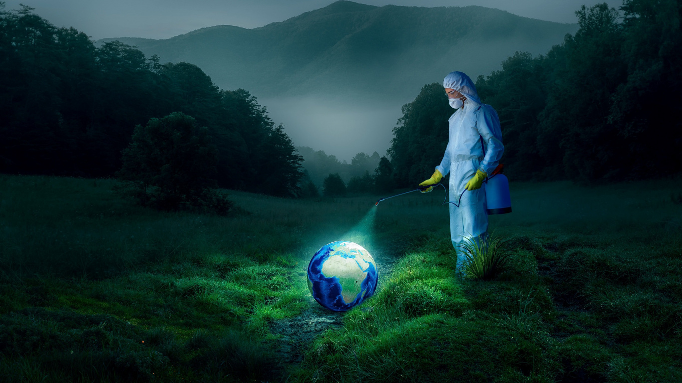 Обои вирус, COVID-19, коронавирус, управление, гора в разрешении 1366x768