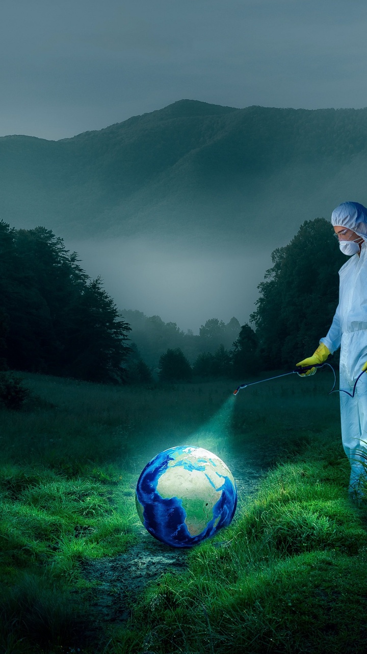 Обои вирус, COVID-19, коронавирус, управление, гора в разрешении 720x1280