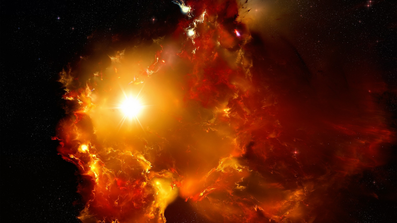 Обои туманность, астрономический объект, космос, атмосфера, космическое пространство в разрешении 1366x768