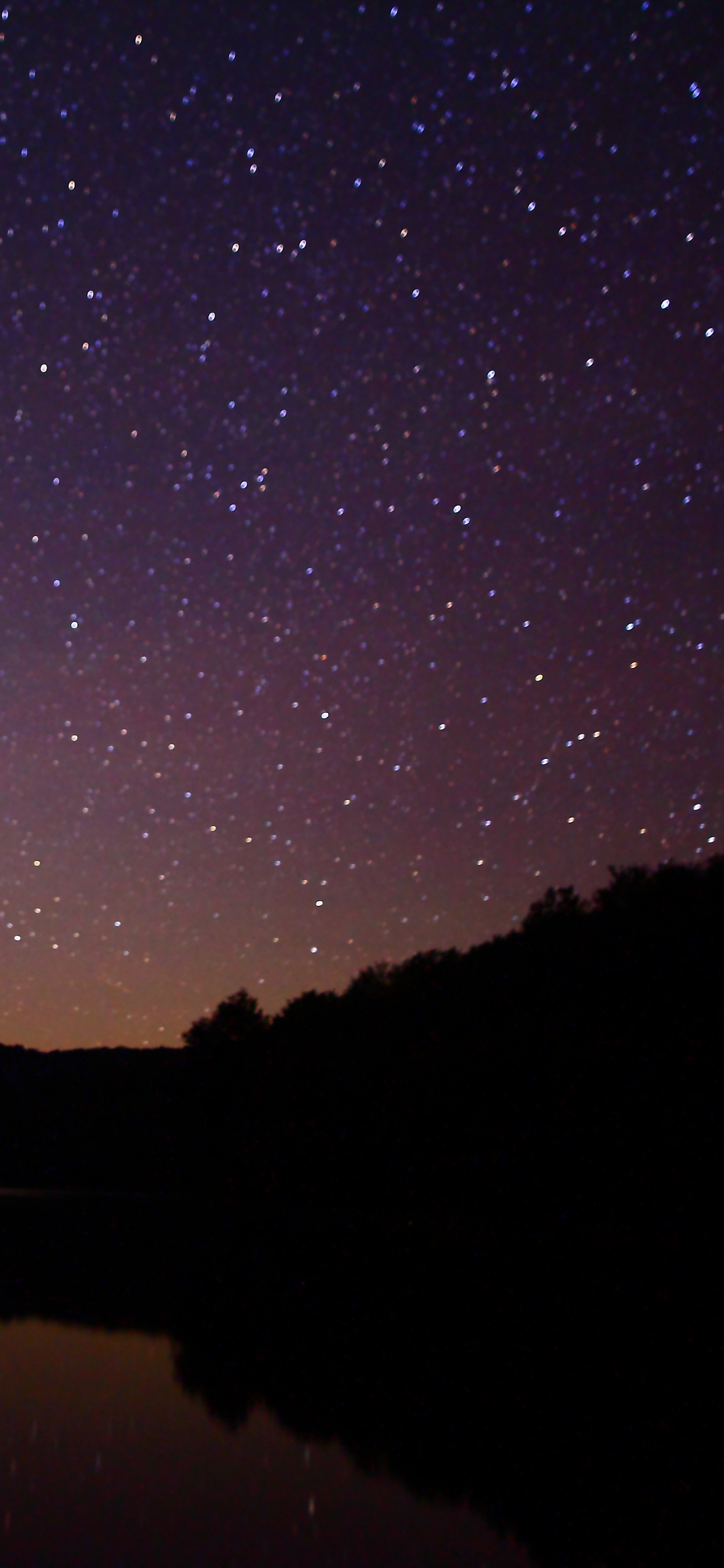 Обои природа, ночь, звезда, отражение, озеро в разрешении 1242x2688