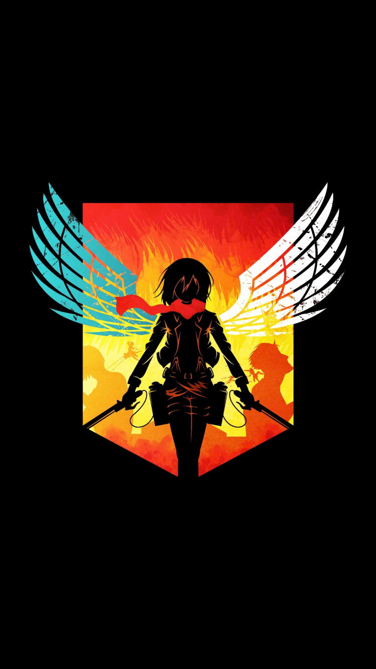 Обои Микаса атака на Титане, Микаса Акерман, эрен йегер, Леви, нападение на титан в разрешении 750x1334