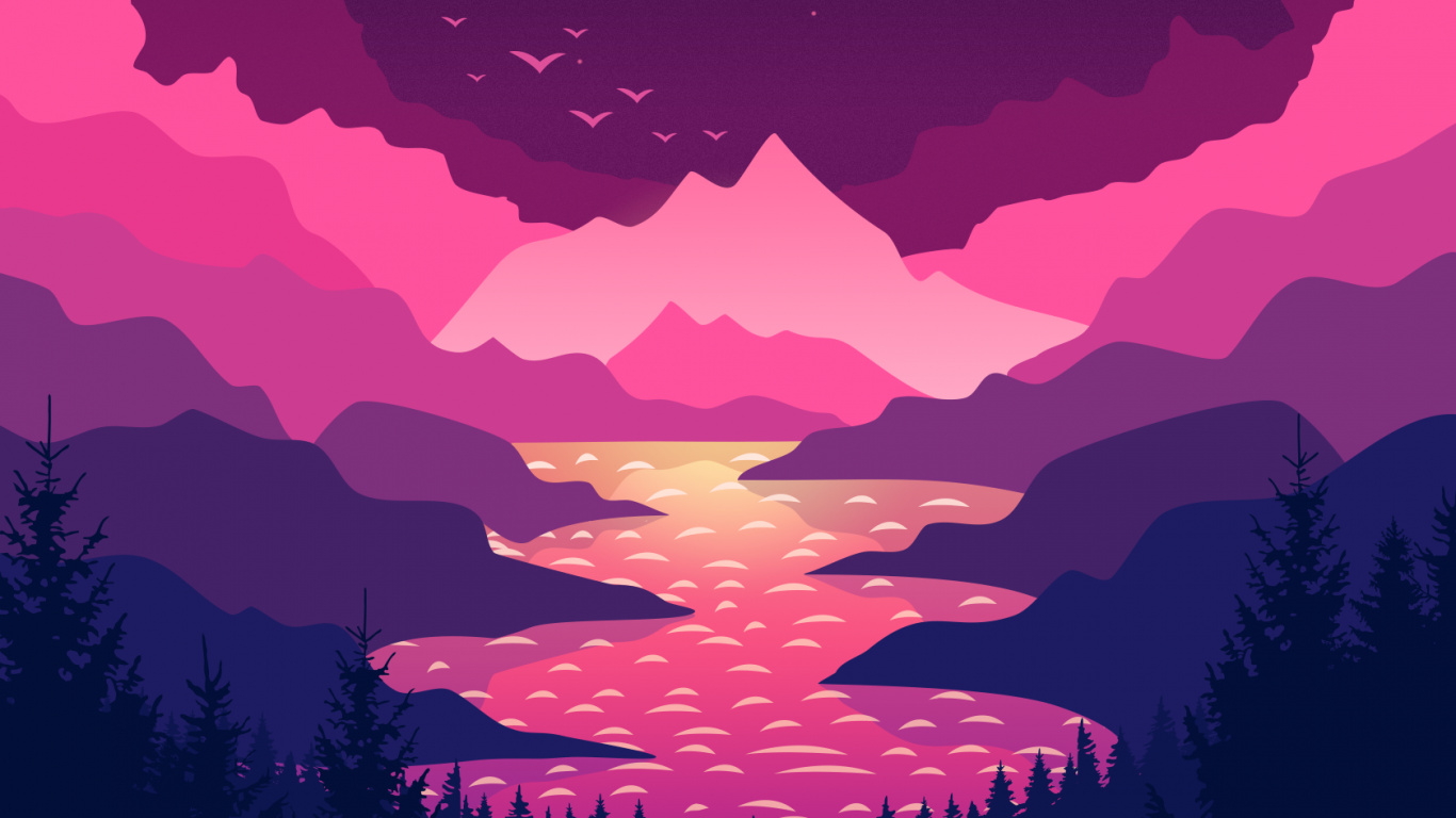 Обои вездесущий вайфаймен, облако, атмосфера, гора, экорегион в разрешении 1366x768