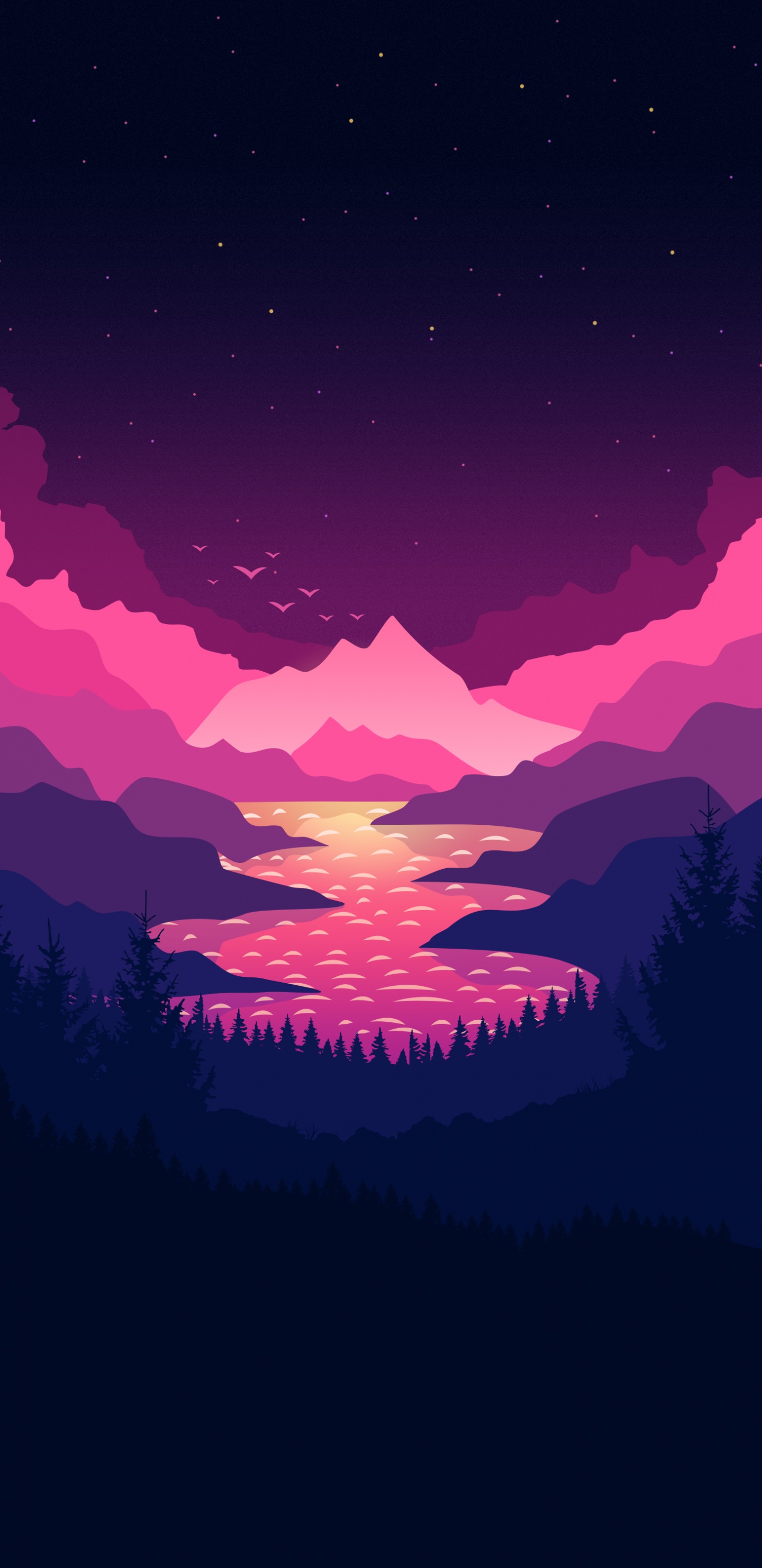 Обои вездесущий вайфаймен, облако, атмосфера, гора, экорегион в разрешении 1440x2960