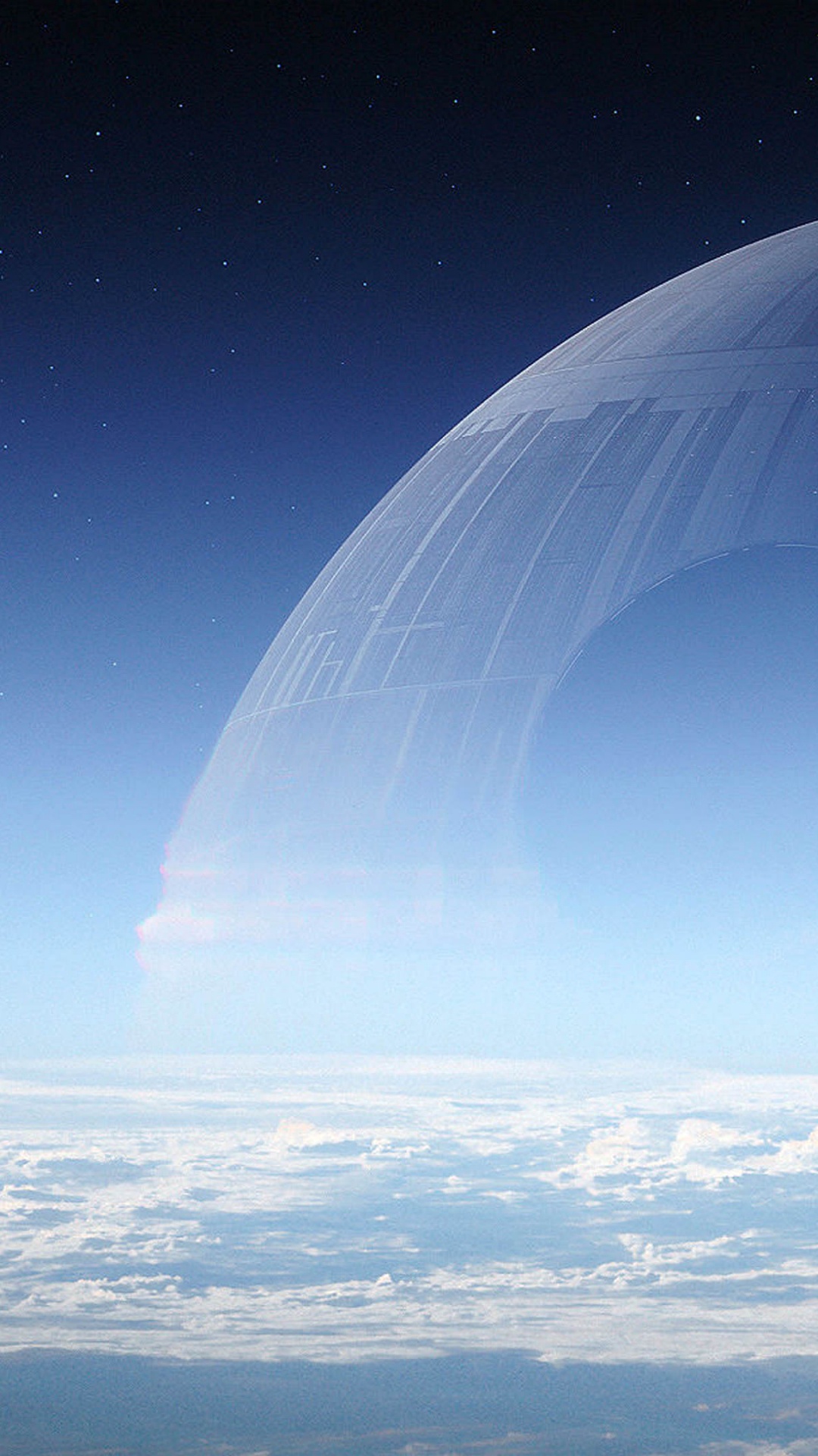 Обои не луна выглядеть из космоса, звезда смерти, звездные войны, атмосфера, космическое пространство в разрешении 1080x1920