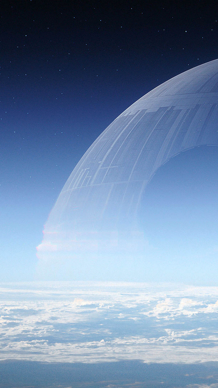 Обои не луна выглядеть из космоса, звезда смерти, звездные войны, атмосфера, космическое пространство в разрешении 750x1334