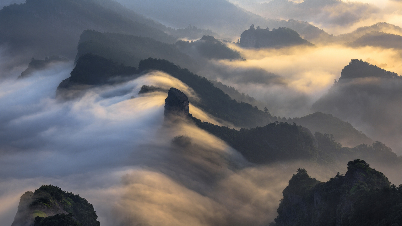 Обои панорама, облако, атмосфера, нагорье, гора в разрешении 1280x720