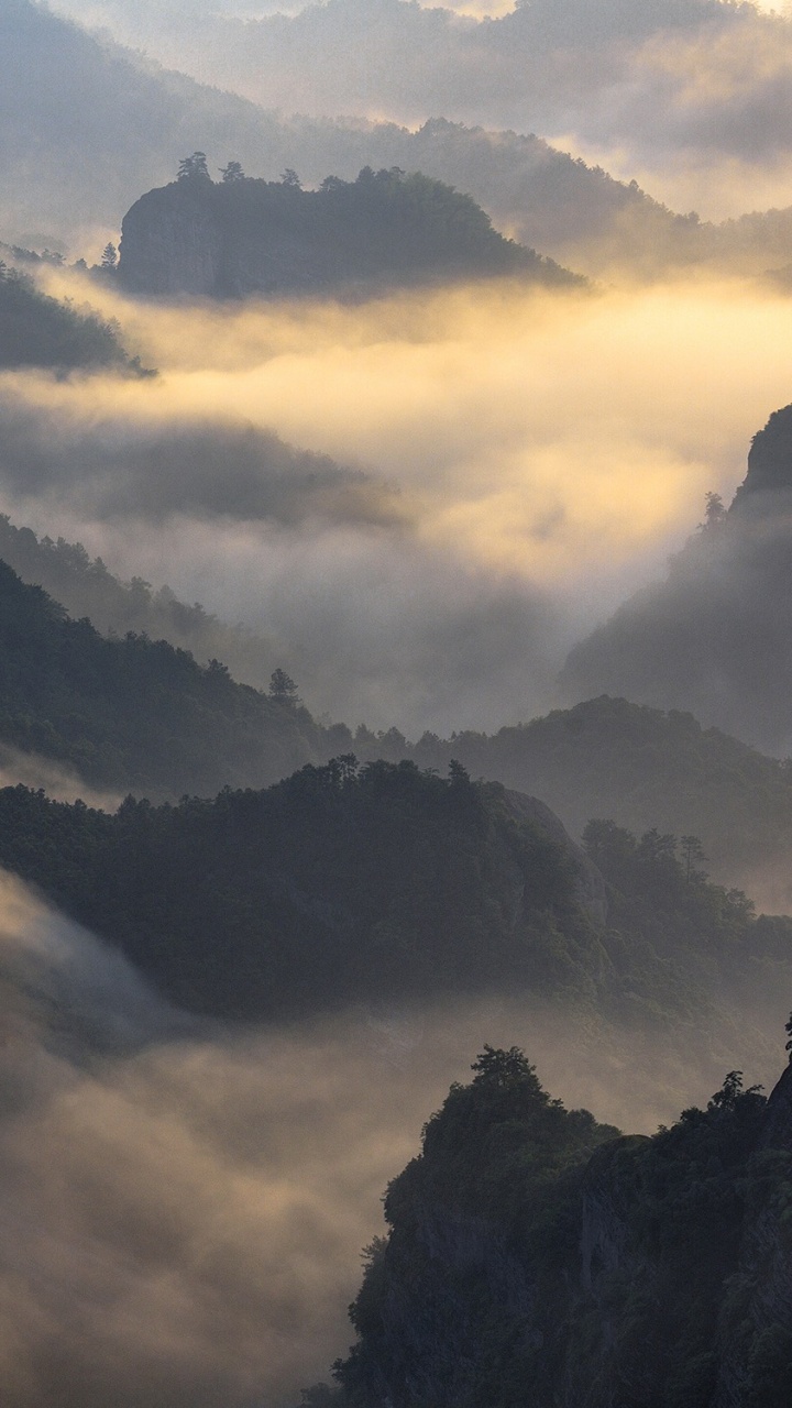 Обои панорама, облако, атмосфера, нагорье, гора в разрешении 720x1280