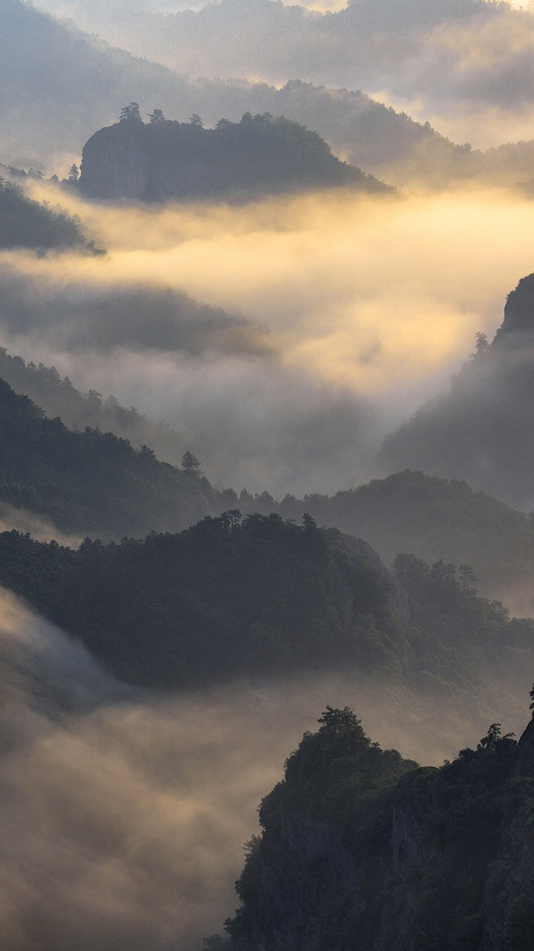 Обои панорама, облако, атмосфера, нагорье, гора в разрешении 750x1334