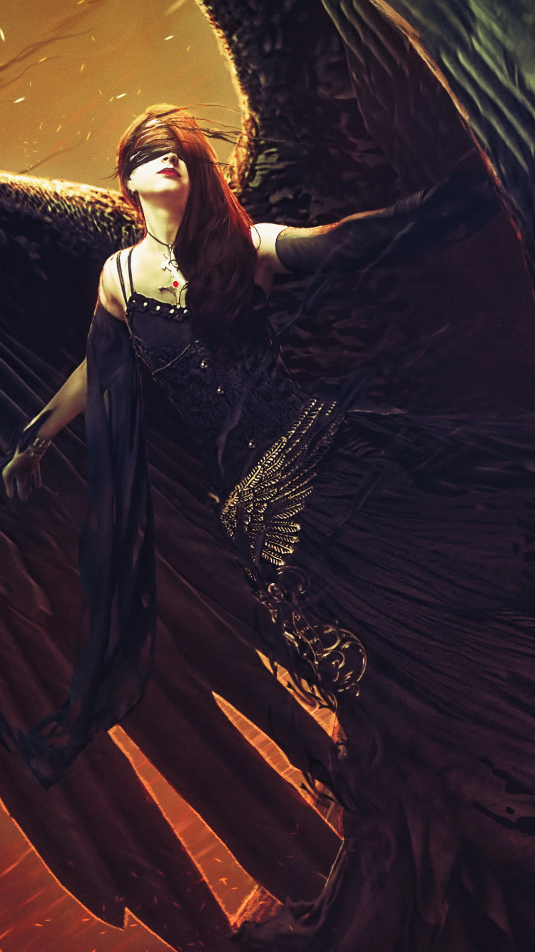 Обои ангел, иллюстрация, арт, сверхъестественное существо, демон в разрешении 750x1334