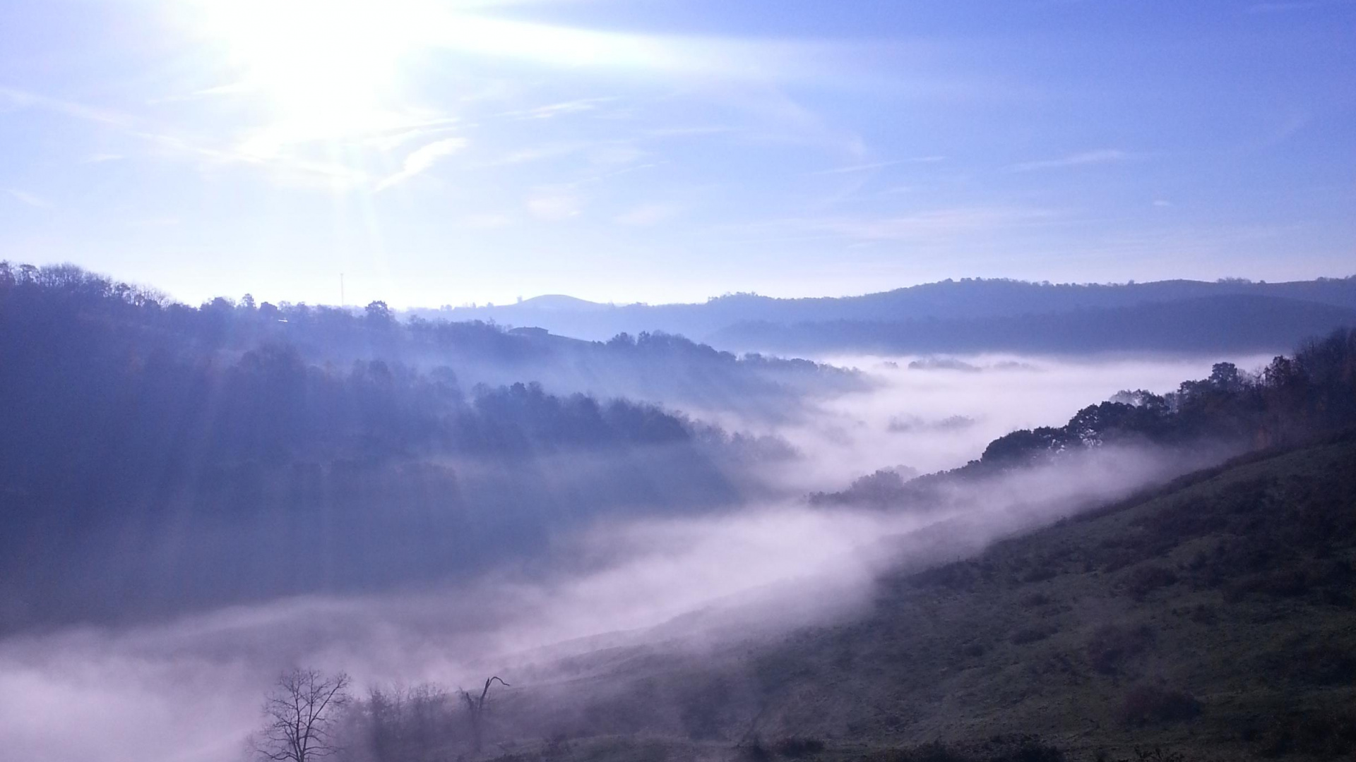 Обои горный рельеф, облако, нагорье, атмосфера, утро в разрешении 1920x1080