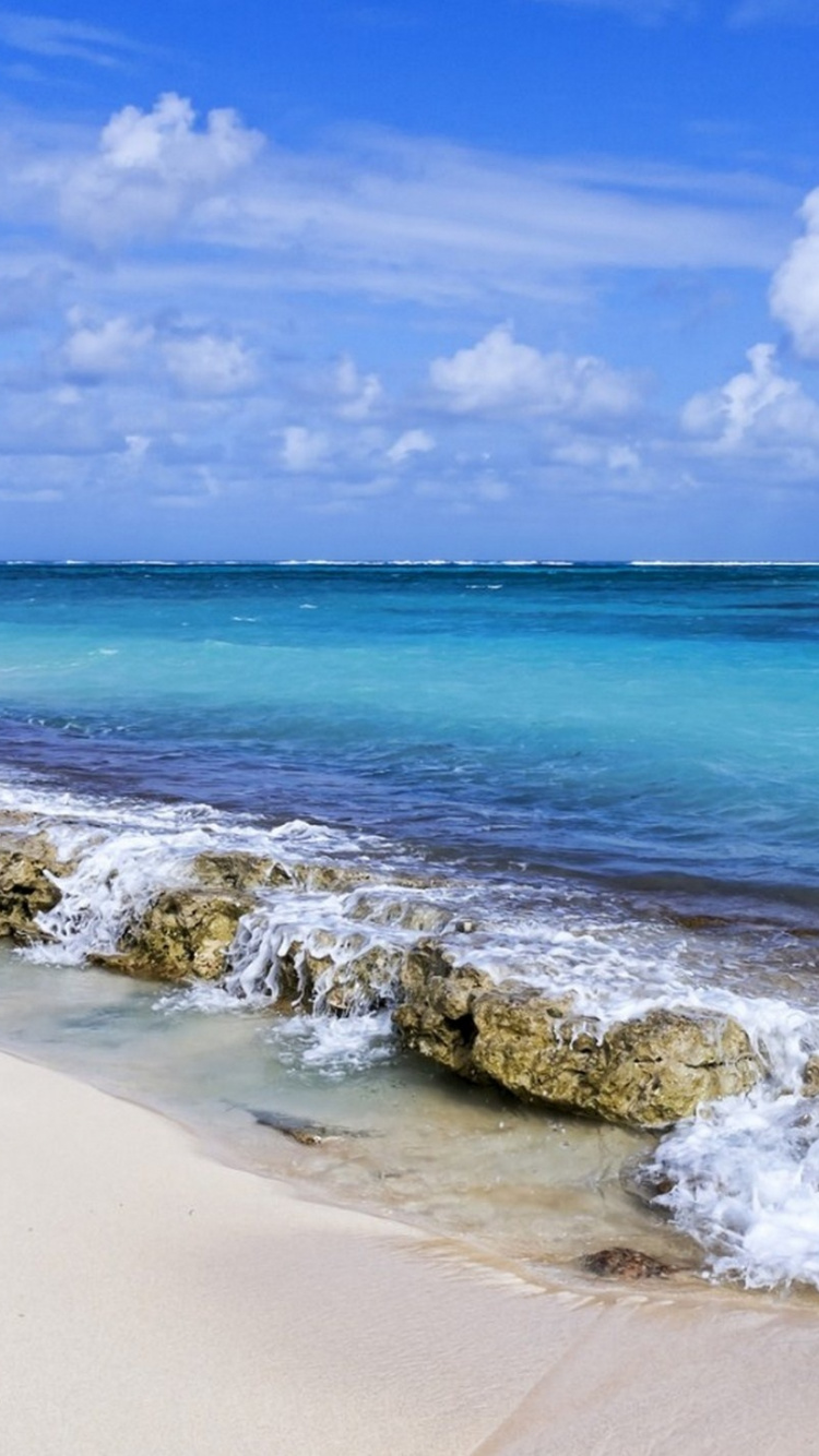 Обои пляж, море, берег, океан, побережье в разрешении 750x1334