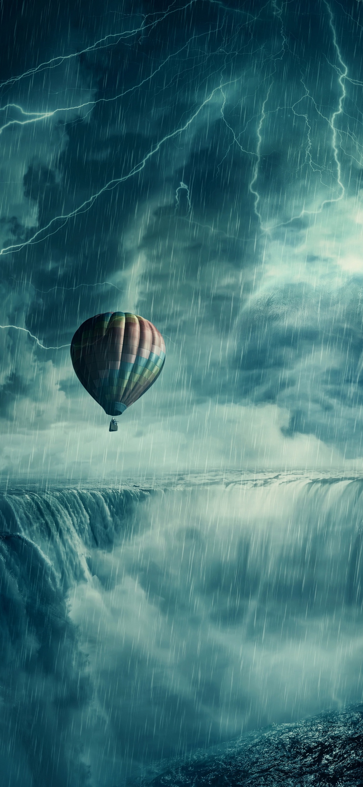 Обои тропический циклон, буря, аэростат, полеты на воздушном шаре, атмосфера в разрешении 1242x2688
