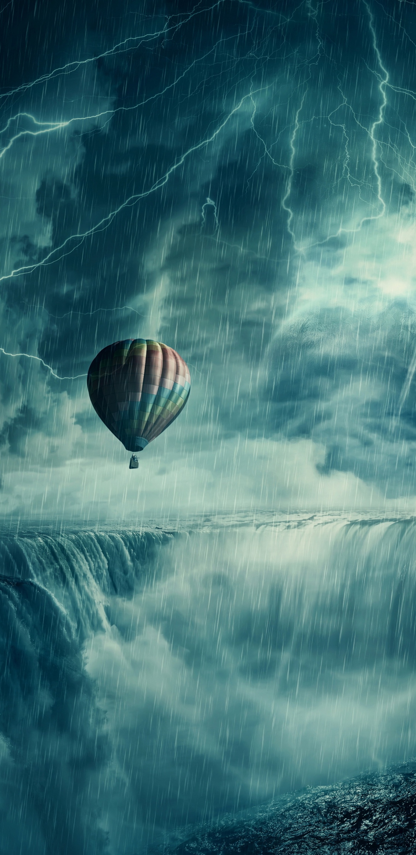 Обои тропический циклон, буря, аэростат, полеты на воздушном шаре, атмосфера в разрешении 1440x2960