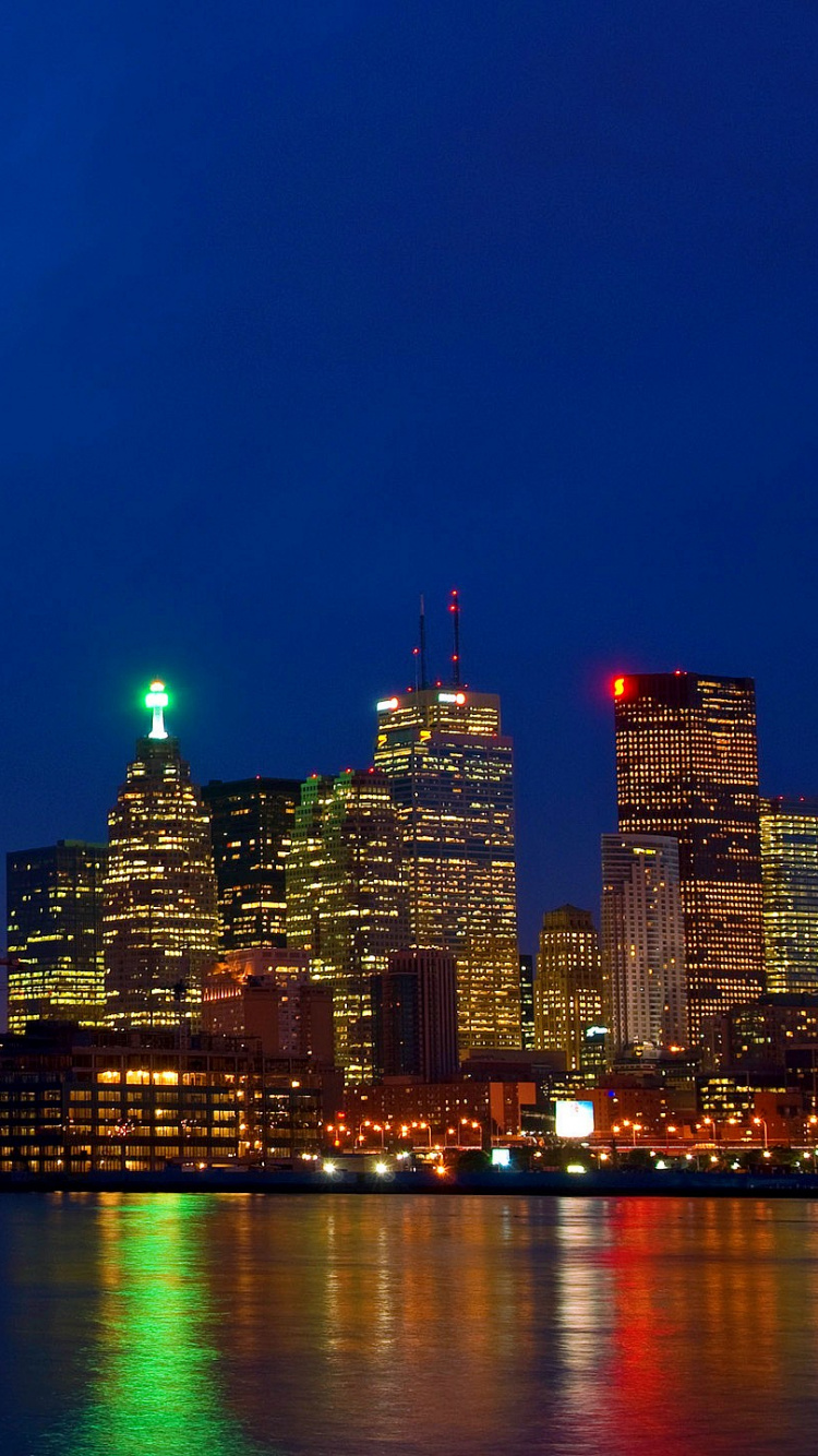 Обои Торонто, город, городской пейзаж, линия горизонта, городской район в разрешении 750x1334