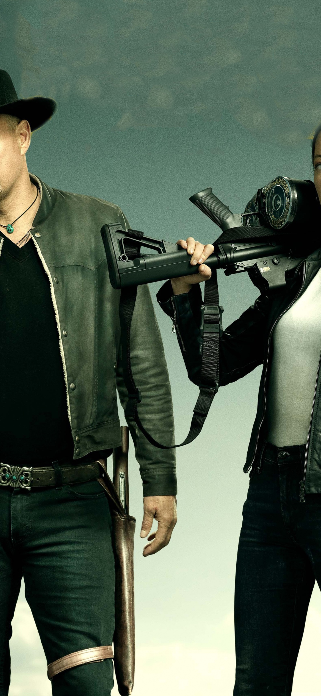 Обои Рубен Флейшер, Эмма Стоун, Вуди Харрельсон, zombieland 2 двойное нажатие, Зомбилэнд в разрешении 1125x2436