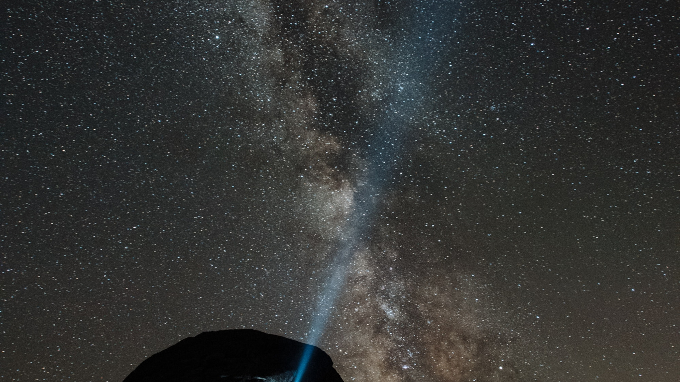 Обои атмосфера, Млечный Путь, космос, закат, Галактика в разрешении 1366x768