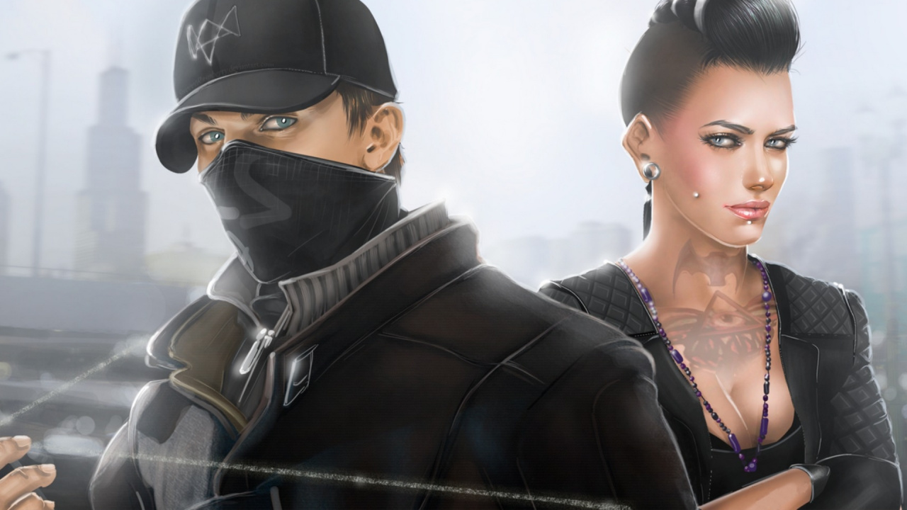 Обои Эйден Пирс Клара Лилль, сторожевой пес, Смотреть Собак Легион, Эйден Пирс, ubisoft Монреаль в разрешении 1280x720