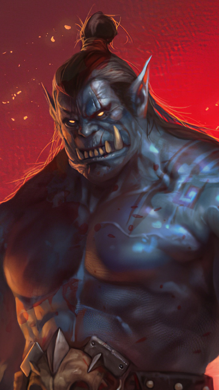 Обои орк, демон, супергерой, Бэтмен, иллюстрация в разрешении 720x1280