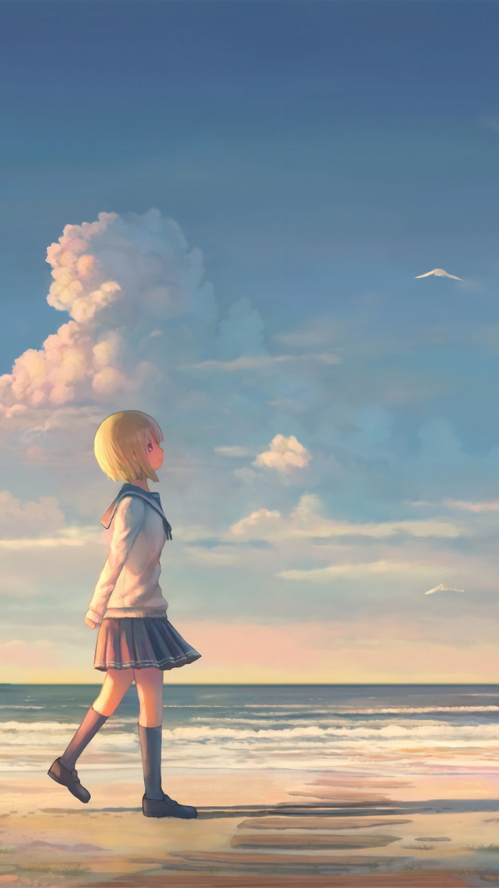 Обои море, океан, облако, пляж, горизонт в разрешении 720x1280