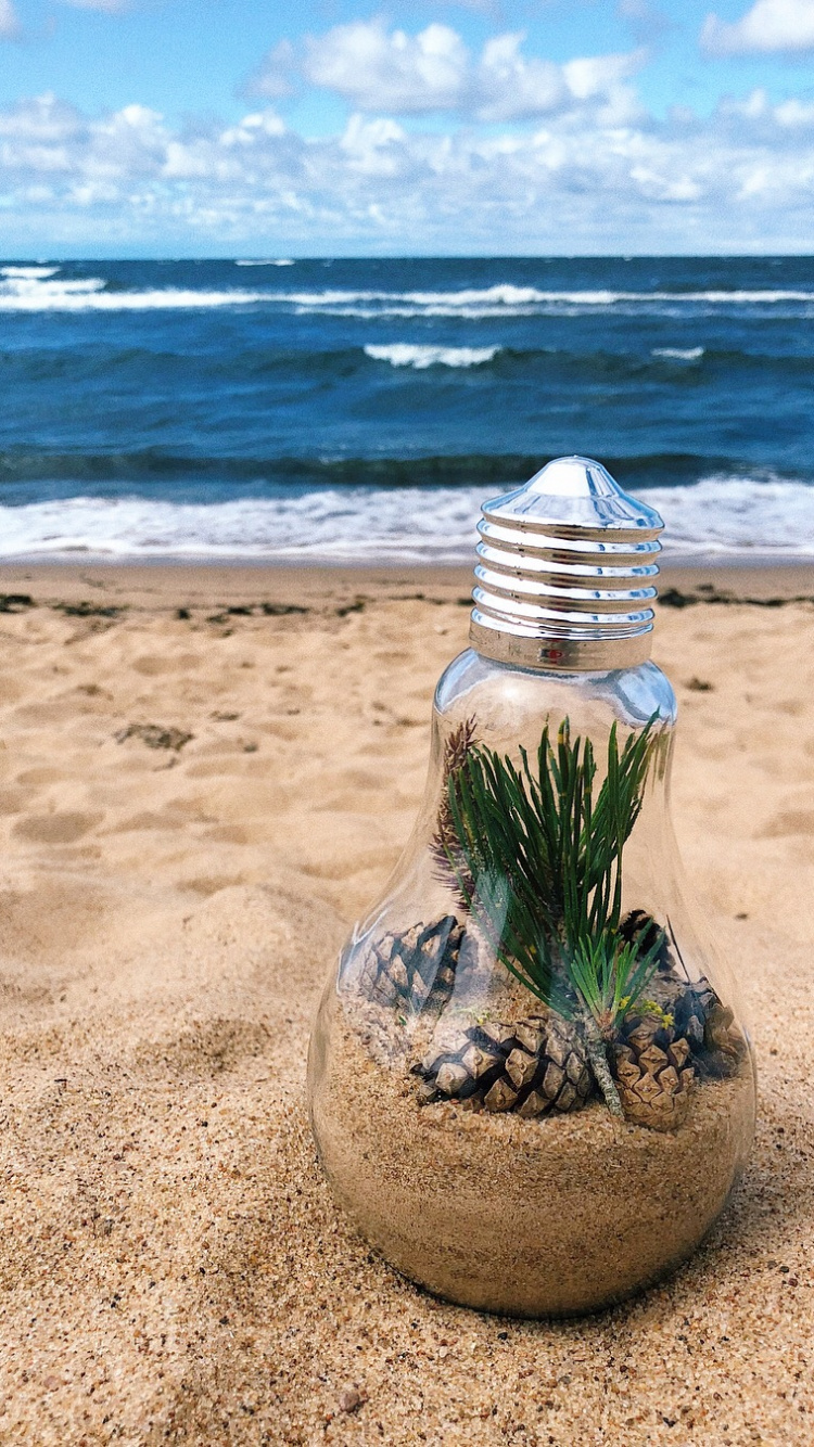 Обои берег, пляж, вода, пейзаж, песок в разрешении 750x1334