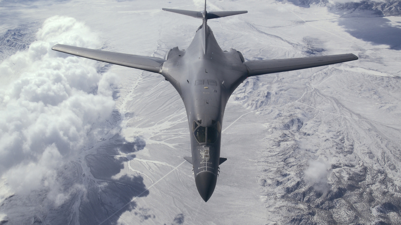 Обои Рокуэлл В-1 Лансер, самолеты, военный самолет, Стратегический бомбардировщик, ВВС США в разрешении 1366x768