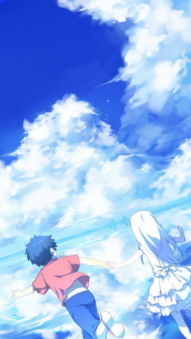 Обои Yadomi Территории, аниме, облако, синий, дневное время в разрешении 750x1334