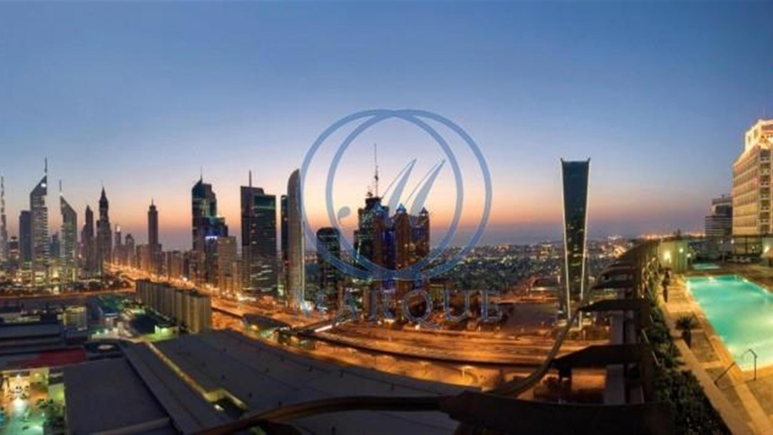 Обои Всемирный Торговый Центр Резиденция, Джумейра, городской пейзаж, город, линия горизонта в разрешении 2560x1440