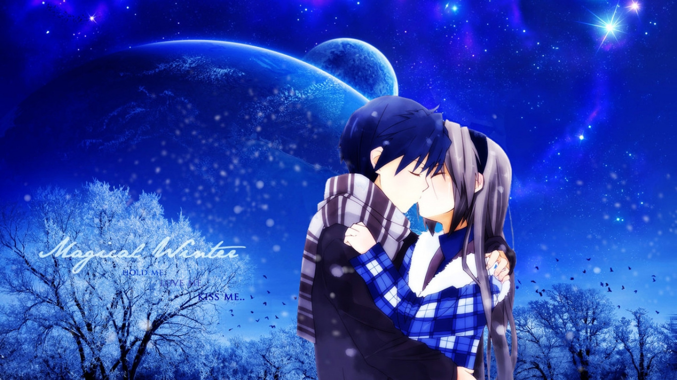 Обои аниме, космос, снимок, пространство, небо в разрешении 1366x768