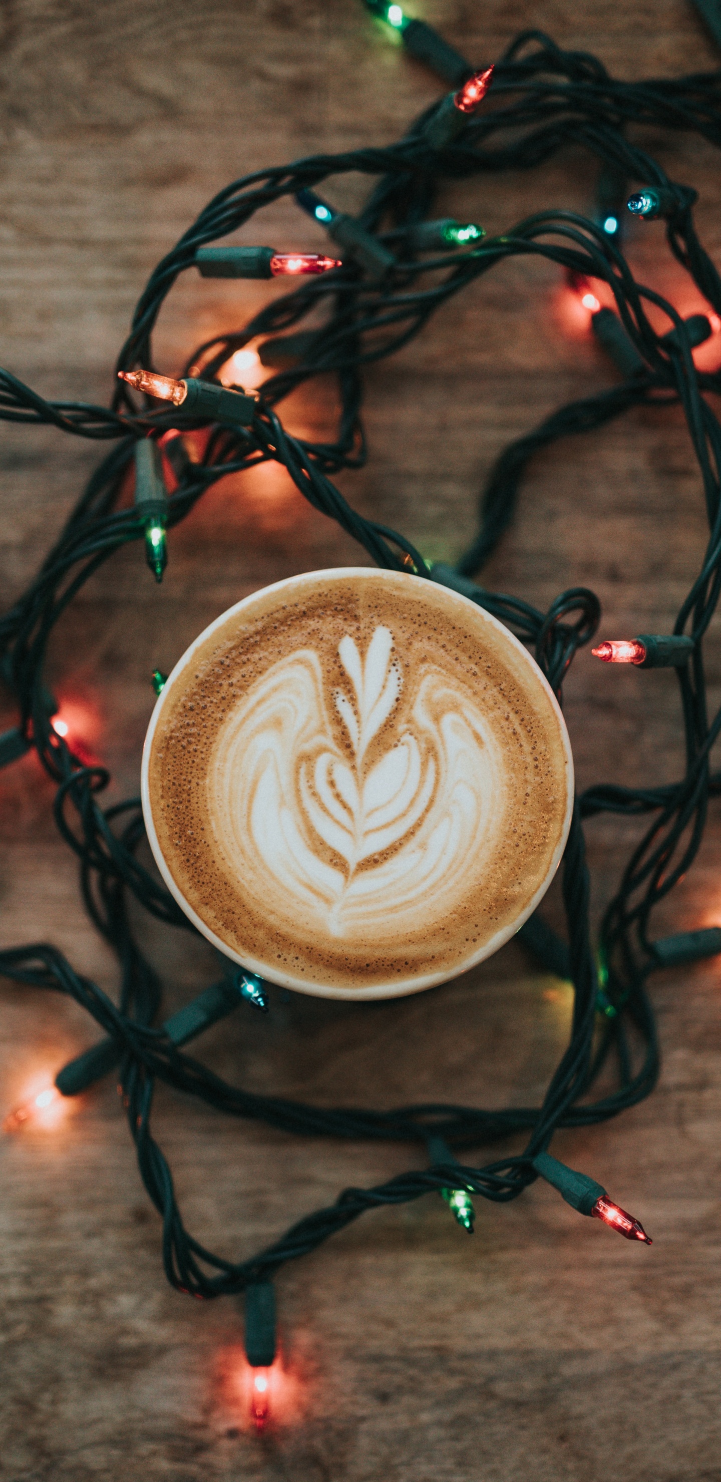 Обои кофе, капучино, кофейня, кофе эспрессо, освещение в разрешении 1440x2960