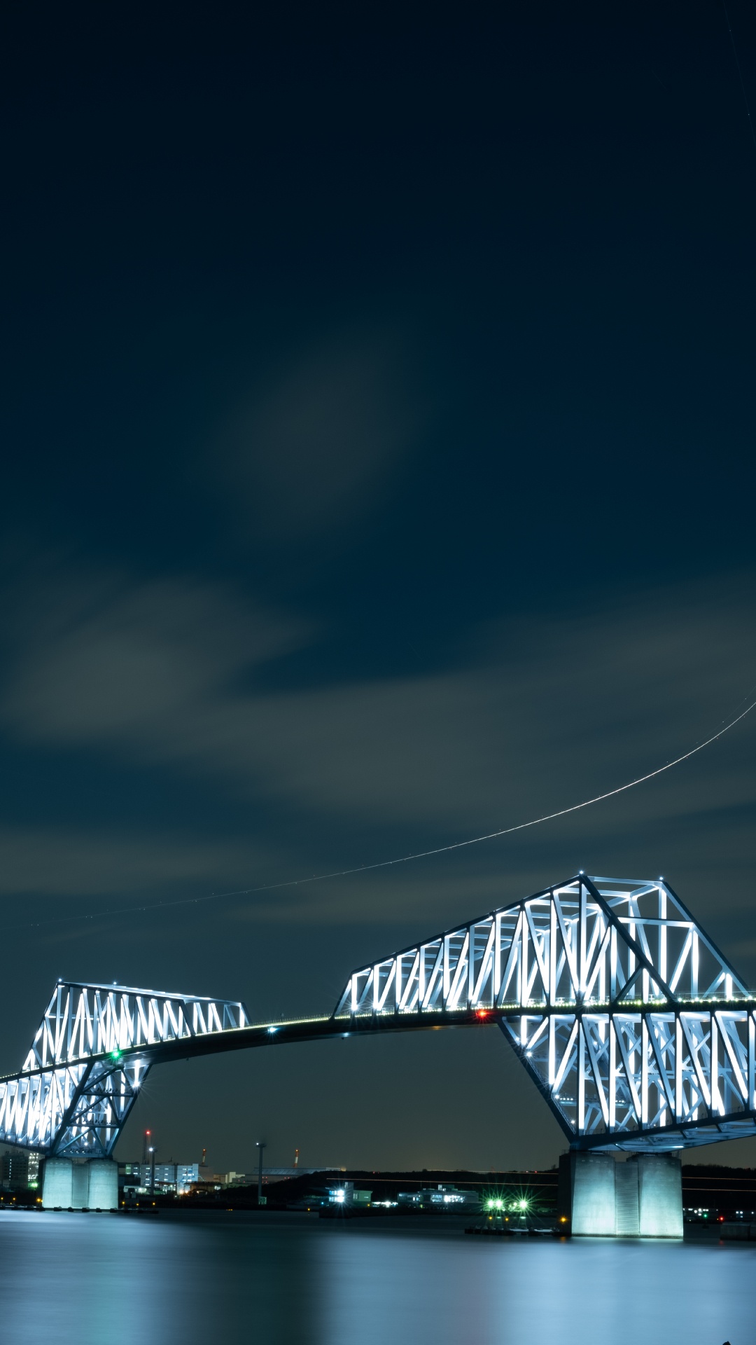 Обои Токио Гейт Бридж, мост, синий, ориентир, вода в разрешении 1080x1920