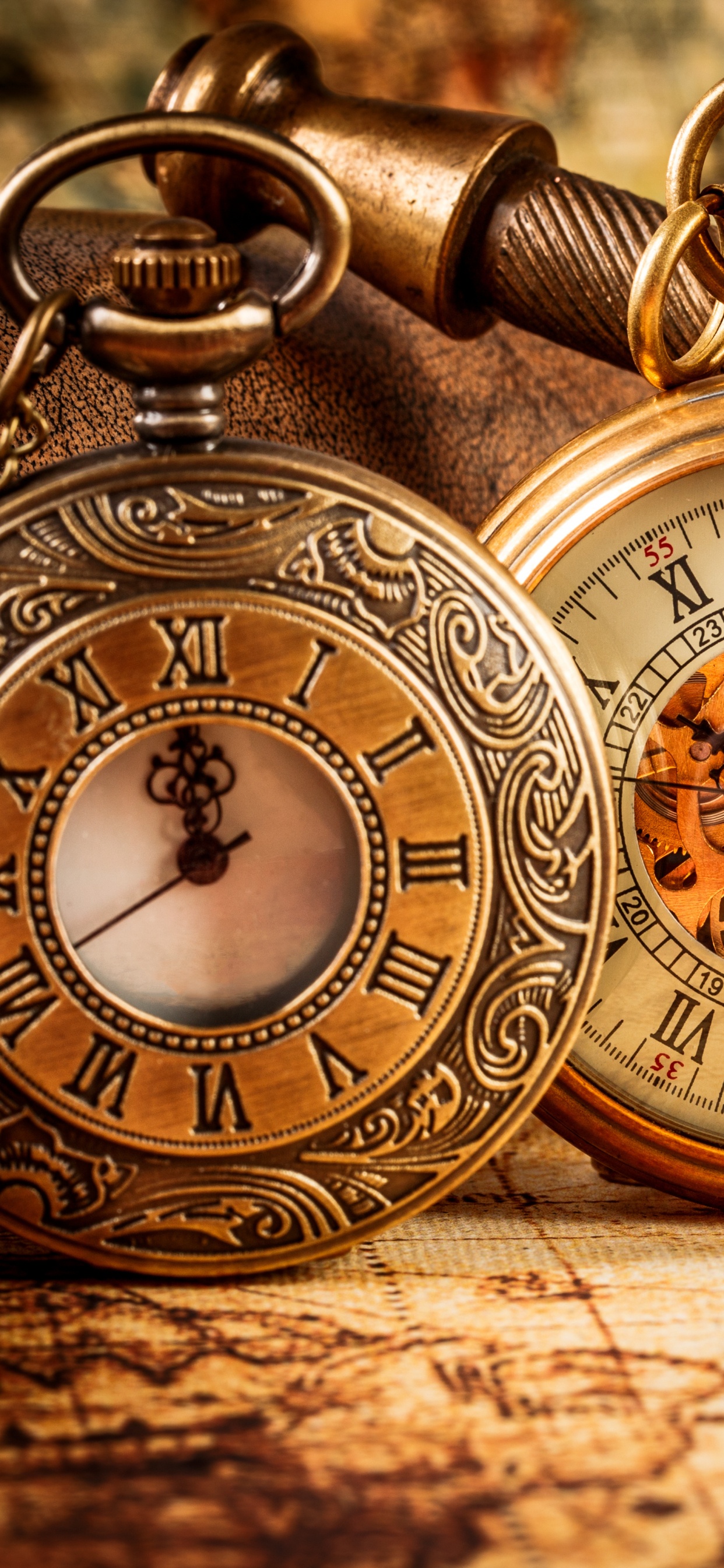 Обои карманные часы, часы, антикварная вещь, натюрморт, модный аксессуар в разрешении 1242x2688