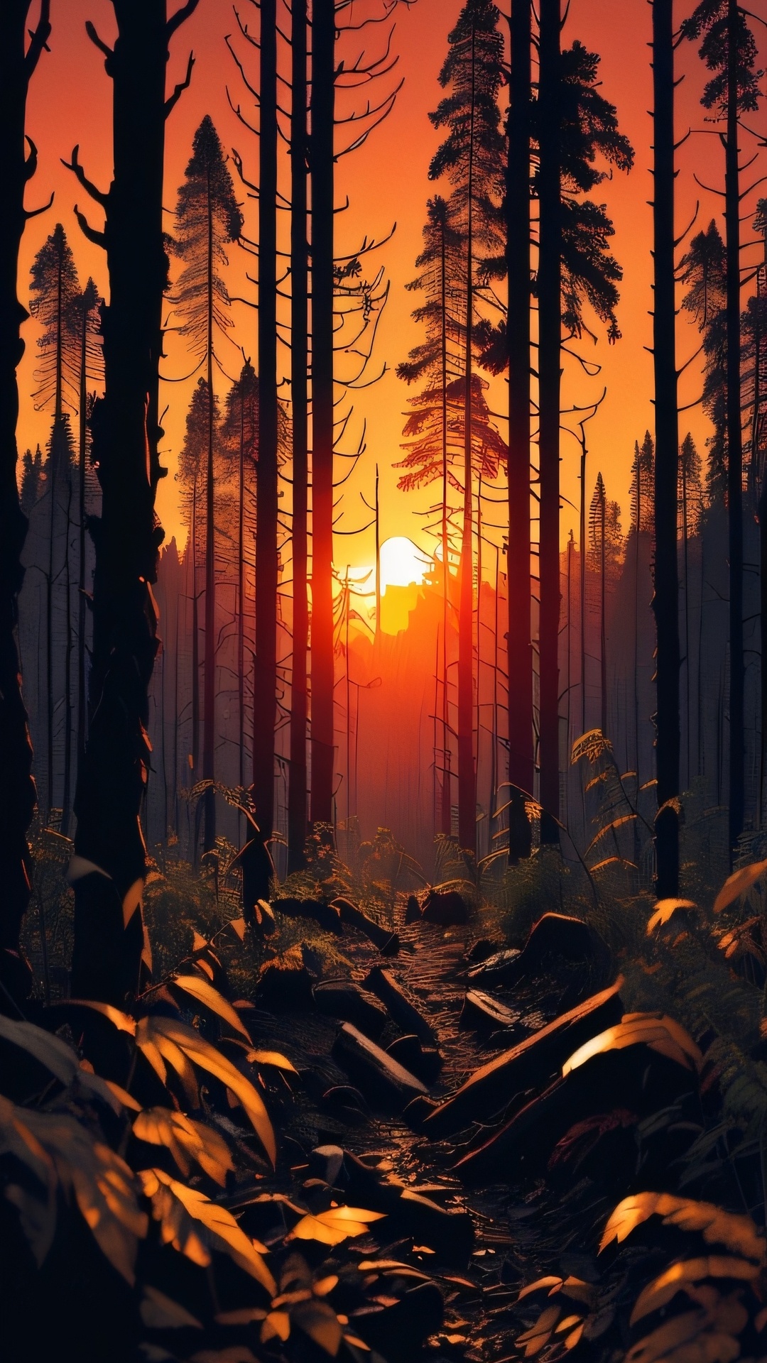 Обои послесвечение, Damaksnis, растение, атмосфера, экорегион в разрешении 1080x1920