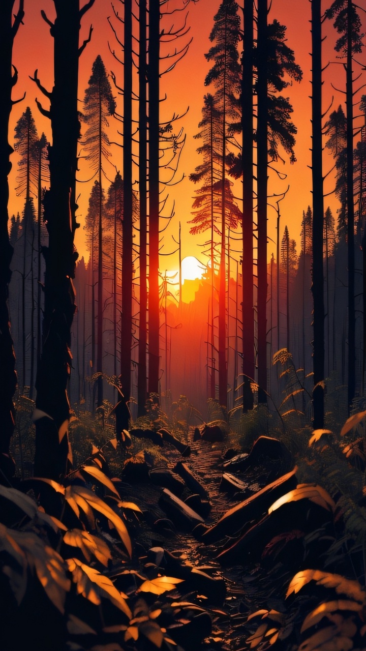 Обои послесвечение, Damaksnis, растение, атмосфера, экорегион в разрешении 720x1280