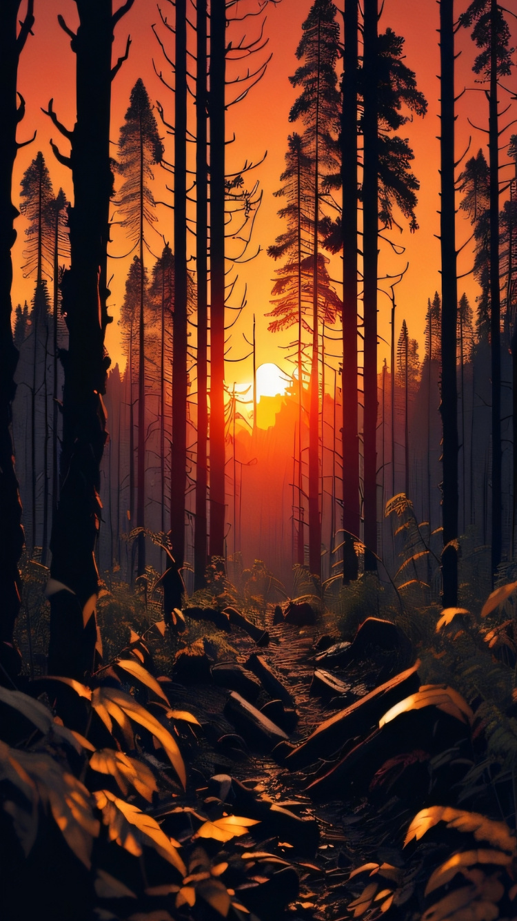 Обои послесвечение, Damaksnis, растение, атмосфера, экорегион в разрешении 750x1334