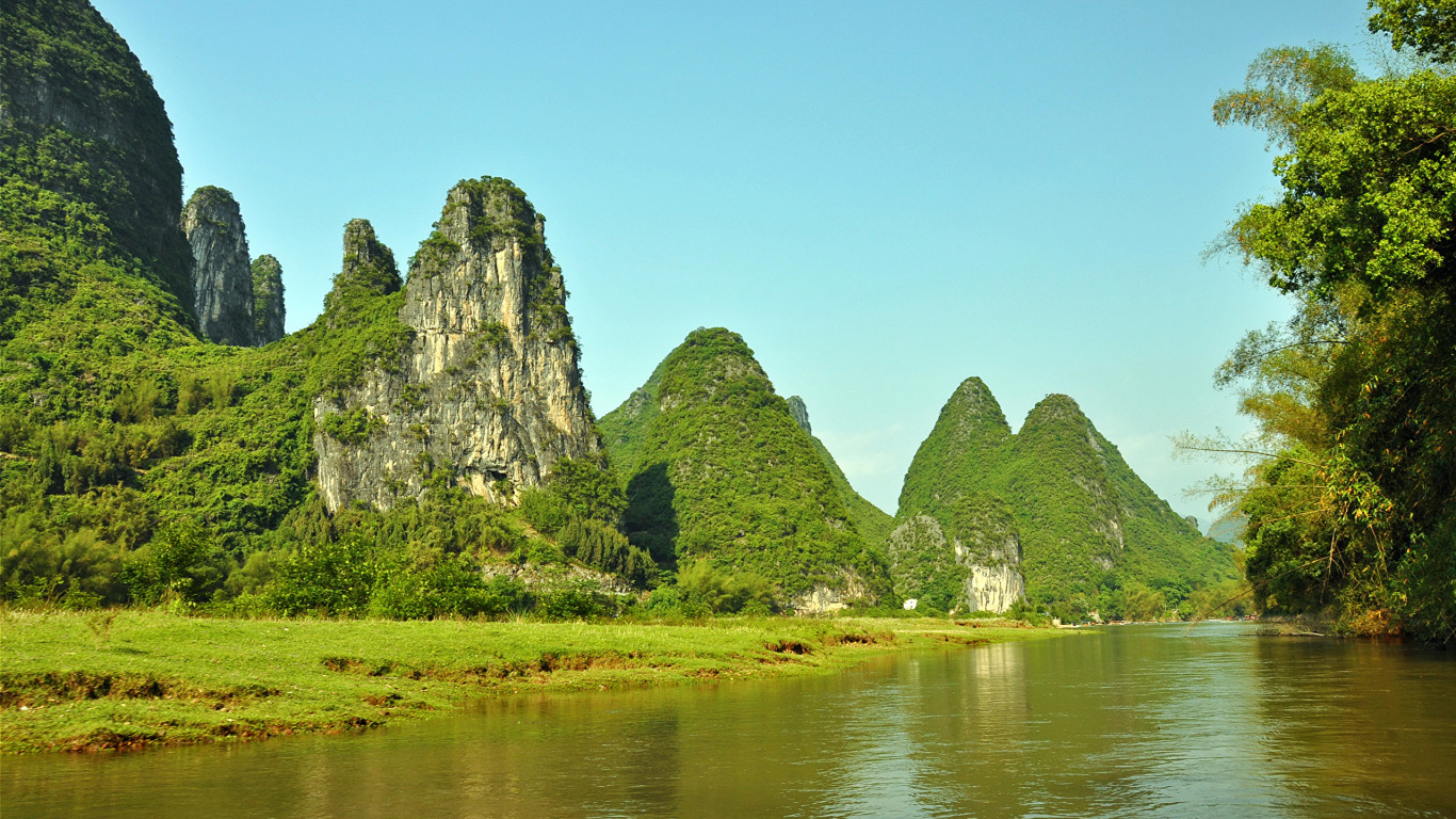 Обои природа, зеленый, растительность, вода, природный заповедник в разрешении 1366x768