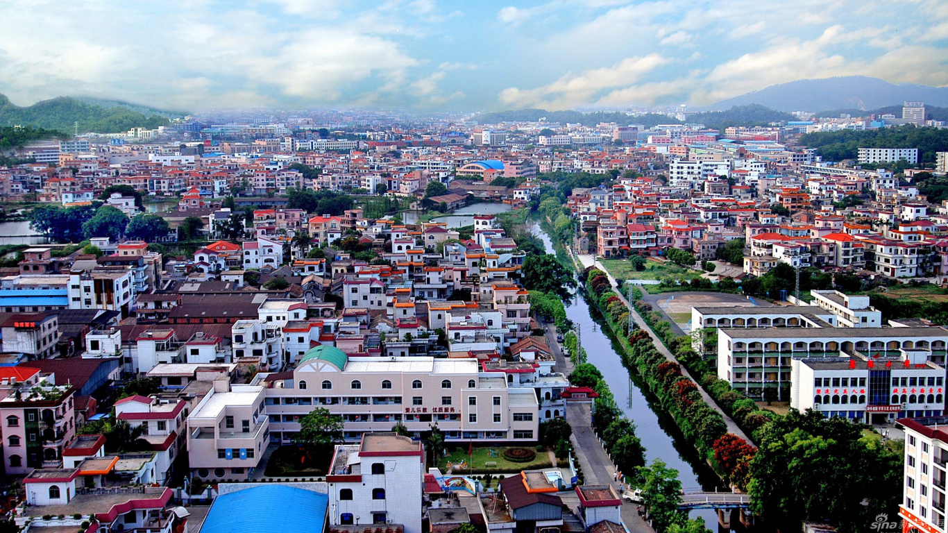 Обои городской район, город, городской пейзаж, жилой район, городок в разрешении 1366x768