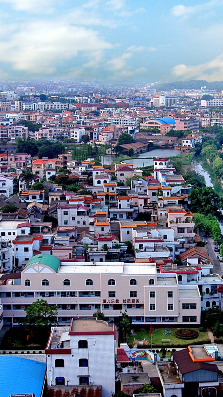 Обои городской район, город, городской пейзаж, жилой район, городок в разрешении 750x1334