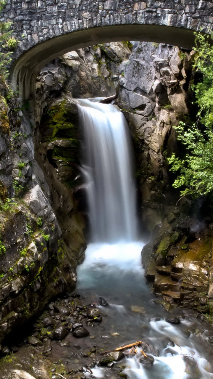 Обои водопад, парк, гидроресурсы, водоем, природа в разрешении 720x1280